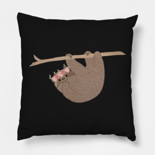 Sloth: Flower Crown! Pillow