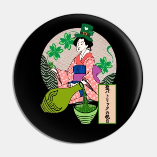 Ukiyo-e St. Patrick's Day Pin