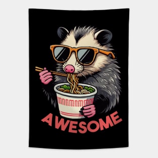 Awesome Possum Eating Ramen Tapestry