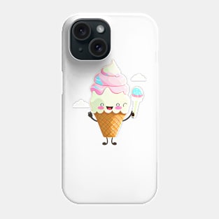 Happy cute ice cream #4 Phone Case