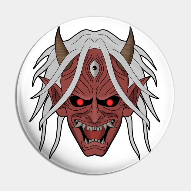 Oni Mask - Demon Pin by RickSoleni