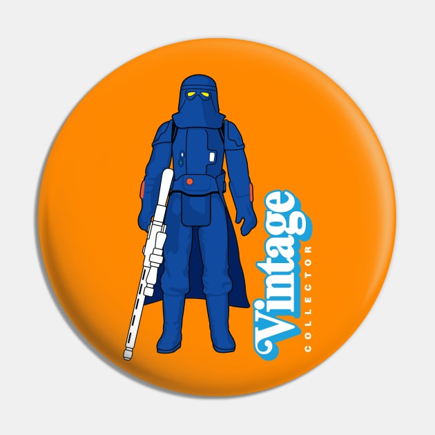 Vintage Collector - UZAY Blue Star Action Figure Pin by LeftCoast Graphics