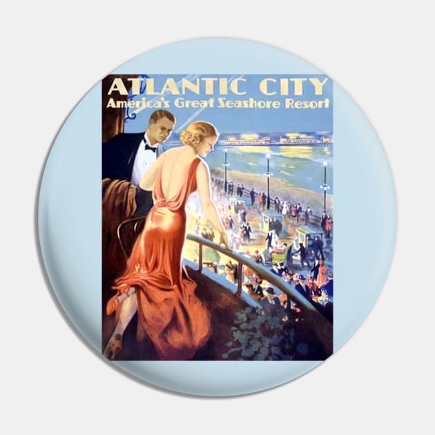 Vintage Travel Poster - Atlantic City Pin by Starbase79