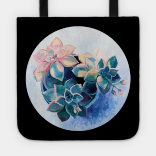 Pastel Succulents - an oil painting on canvas Tote