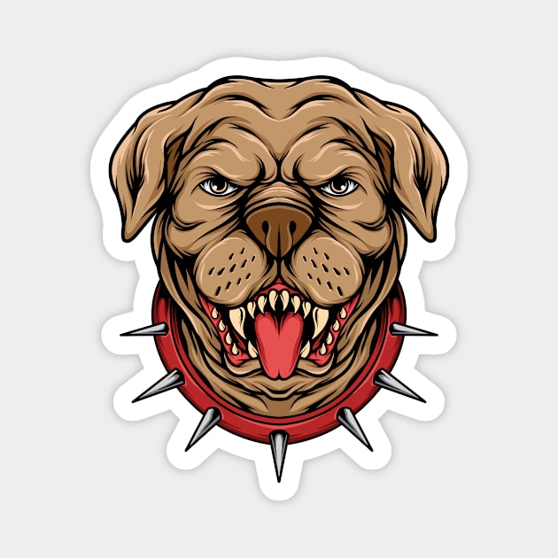 Mean Pitbull Head Magnet by SLAG_Creative