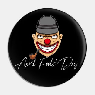 April Fools' Days  Clown and Text Pin