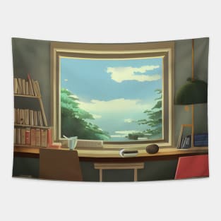 Vintage Japanese Space to Study Alone as an Introvert Tapestry