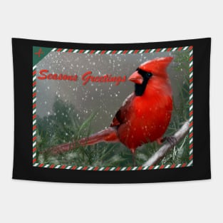 Seasons Greetings Cardinal Tapestry