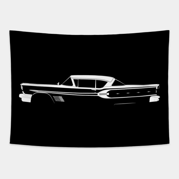 Pontiac Bonneville Custom Sport Coupe (1958) Silhouette Tapestry by Car-Silhouettes