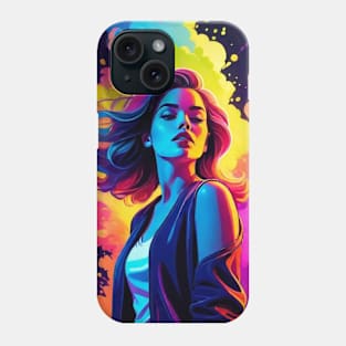 An Illustration of a Woman's Psychedelic Vision - colorful Phone Case