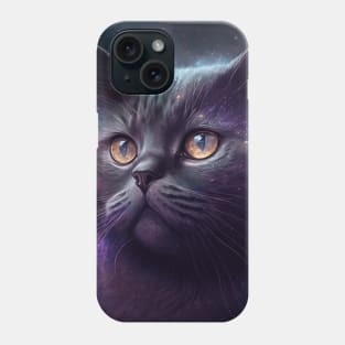 Galactic Black British Shorthair Phone Case