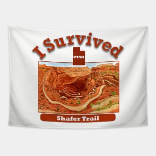 I Survived Shafer Trail Utah Tapestry