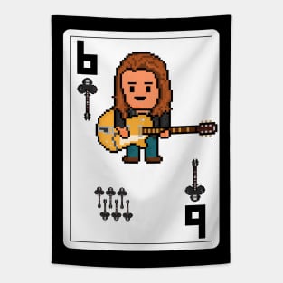 Pixelrockstars Six of Clubs Playing Card Tapestry