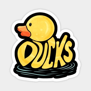 A cute rubber duck with the letters forming it Magnet