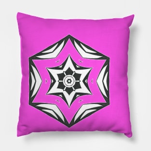 7C  Unique Black White Abstract Mandala Pillow