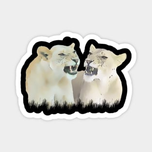 Lionesses - Lion - Predator - Cat - Africa Magnet