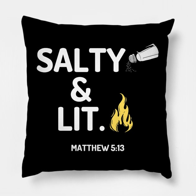 Salty & Lit Matthew 5:13-14 Pillow by ChristianLifeApparel