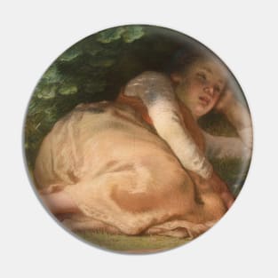 Shepherdess Sleeping in the Shade of an Oak Bush by Jean-Francois Millet Pin