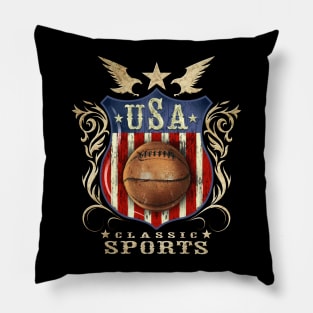 USA Classic vintage Basketball sports logo Pillow