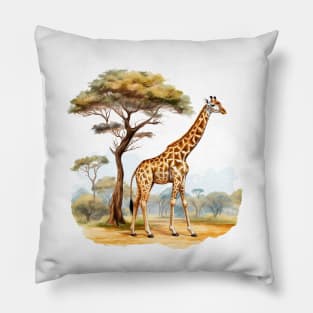 Watercolor Giraffe Pillow