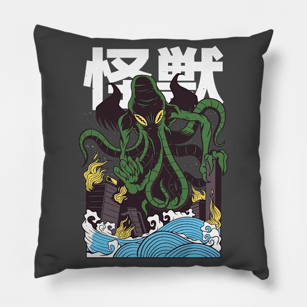 Cthulhu Kaiju Pillow by Safdesignx