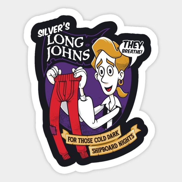 Silver's Long Johns - Monkey Island - Vintage Video Game - Pirate - Monkey  Island - Sticker