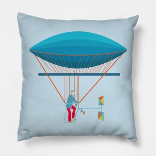 Skycycle Flying Machine Air Balloon Victorian Aircraft 1897 Pillow