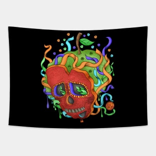 Poison Apple - Día De Los Muertos - Cute skull apple - Apple Lover Tapestry