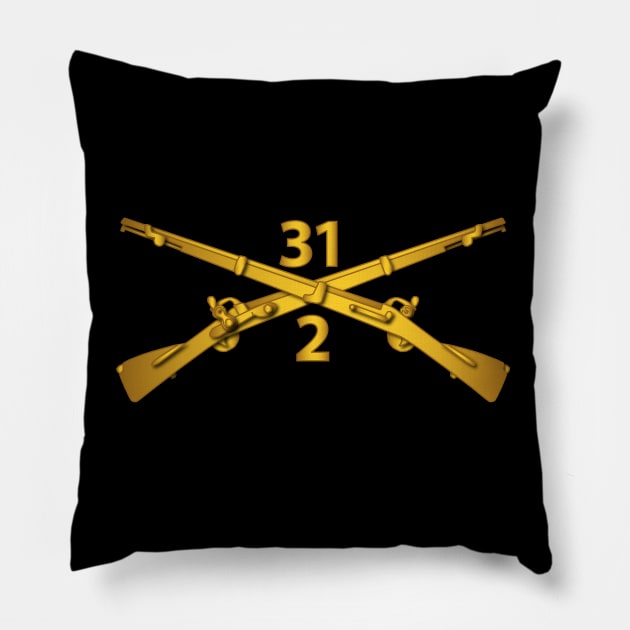 2nd Bn - 31st Infantry Regiment Branch wo Txt Pillow by twix123844