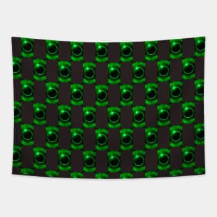 Green Solar Eclipse Pattern Tapestry