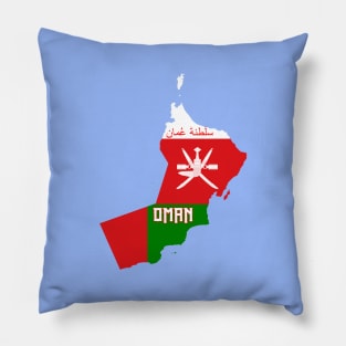 Oman flag & map Pillow