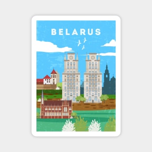 Minsk, Belarus.Retro travel poster Magnet