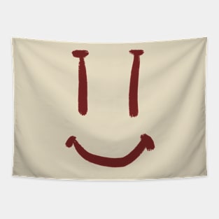 Brown Smug Smiling Face Tapestry