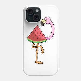 Flamingo with Watermelon with Seeds Phone Case