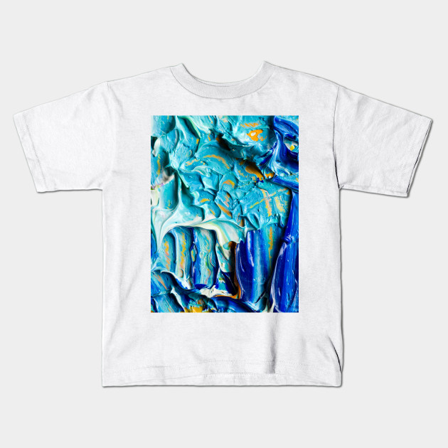 Turquoise Deep Blue Acrylic Paint Oil Art Blue Painting Kids T