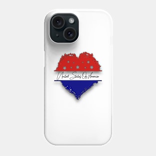 United States of America Heart Red White Blue Phone Case