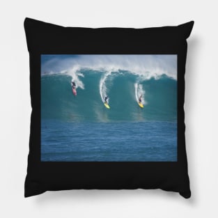 Waimea Bay Three Surfers Pillow