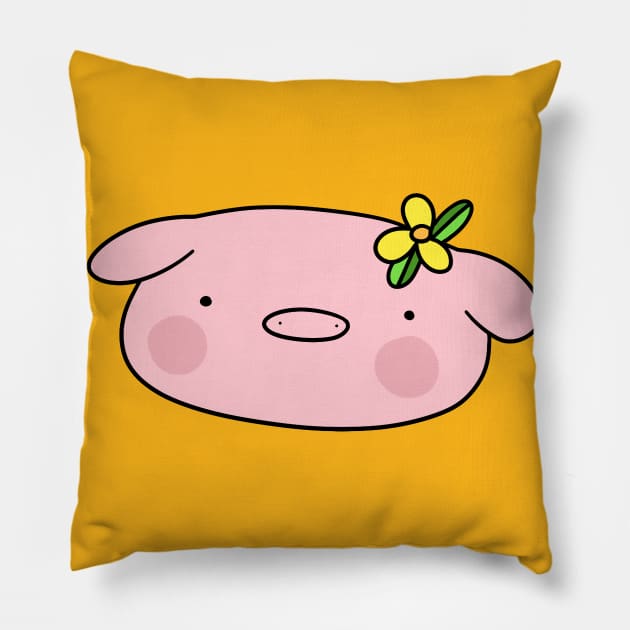 Flower Pig Face Pillow by saradaboru