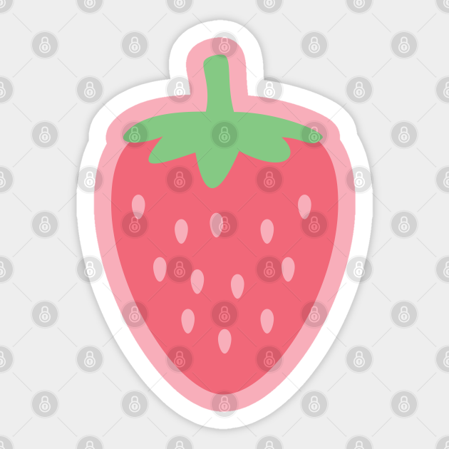 Strawberry Kawaii Cute Red Pink Strawberry Sticker Teepublic Oo1 kawaii pixel, two pink strawberries, png. teepublic