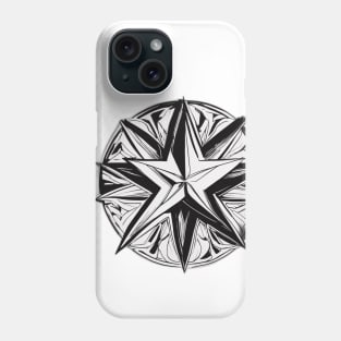 Monochrome Geometric Star Design No. 505 Phone Case