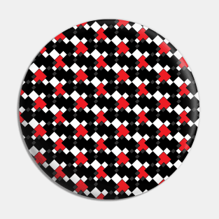 Black, red and white pattern Pin