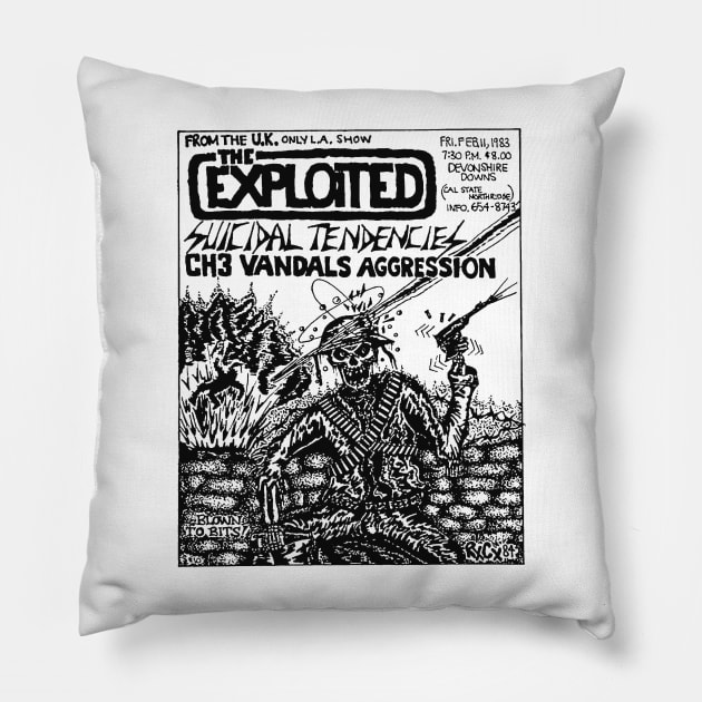 The Exploited / Suicidal Tendencies Punk Flyer Pillow by Punk Flyer Archive