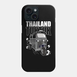 Thailand tuktuk taxi vintage style in Bangkok black and white Phone Case