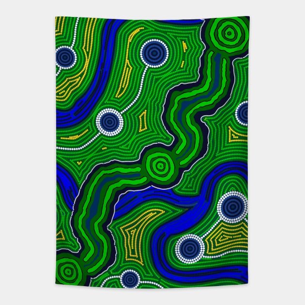 Aboriginal Art - Trans Railway 2 Tapestry by hogartharts