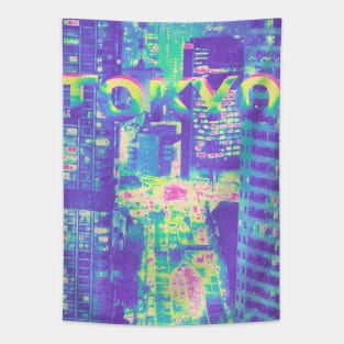 Vaporwave Japanese Aesthetic Psychedelic Anime Tokyo Japan Tapestry