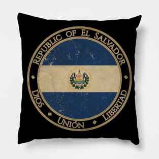 Vintage Republic of El Salvador USA North America United States Flag Pillow