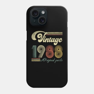 Retro Vintage 1988 36th Birthday Gift Men Women 36 Years Old Phone Case