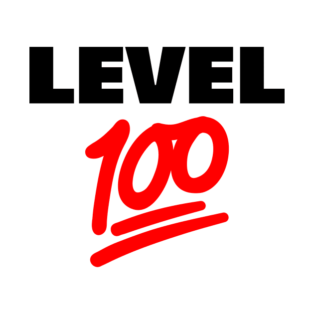 Keep It Level 100 Emoji (black and red) by A Mango Tees