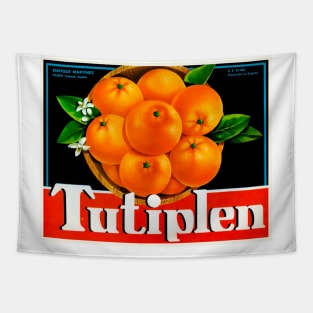 Tutiplen Brand crate label Tapestry