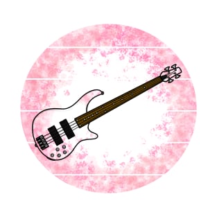 Floral Bass Guitar Japanese Cherry Blossom Bassist Musician T-Shirt